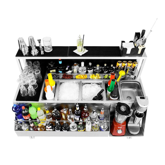 Cocktail Station Mobile 150cm - Postazione Cocktail Portatile - Deus 15