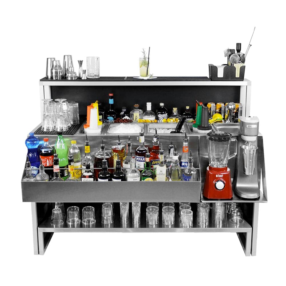 Cocktail Station Mobile 150cm - Postazione Cocktail Portatile - Deus 15